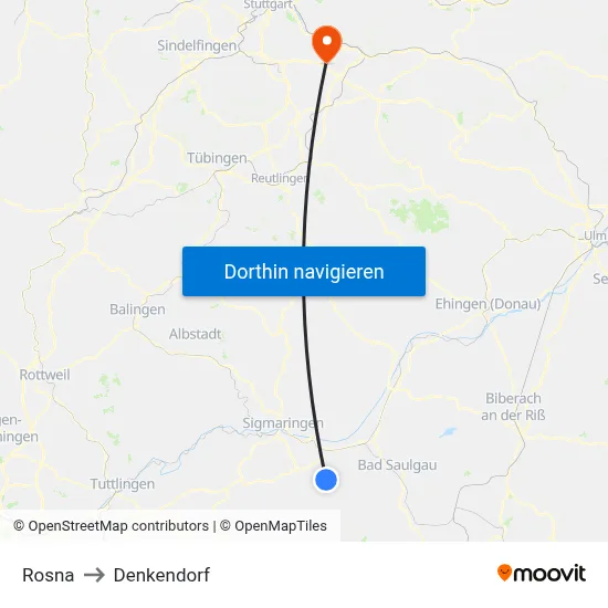 Rosna to Denkendorf map