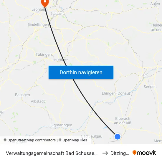 Verwaltungsgemeinschaft Bad Schussenried to Ditzingen map