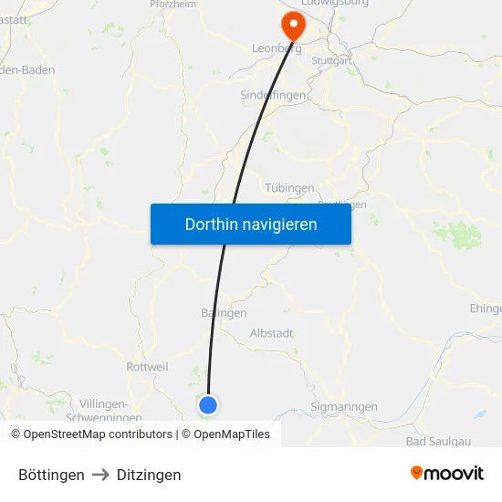 Böttingen to Ditzingen map