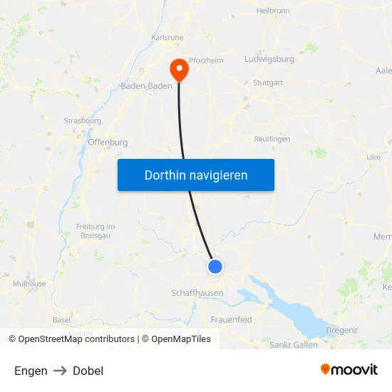 Engen to Dobel map