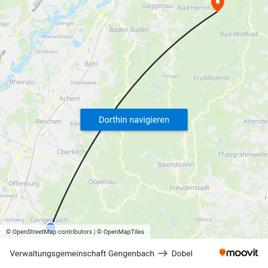 Verwaltungsgemeinschaft Gengenbach to Dobel map