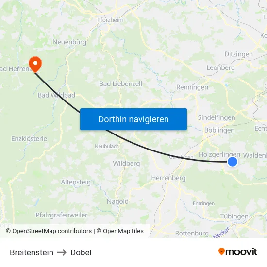 Breitenstein to Dobel map