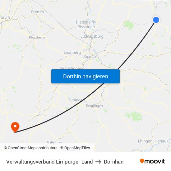 Verwaltungsverband Limpurger Land to Dornhan map