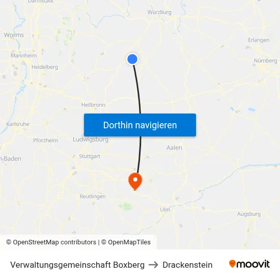 Verwaltungsgemeinschaft Boxberg to Drackenstein map