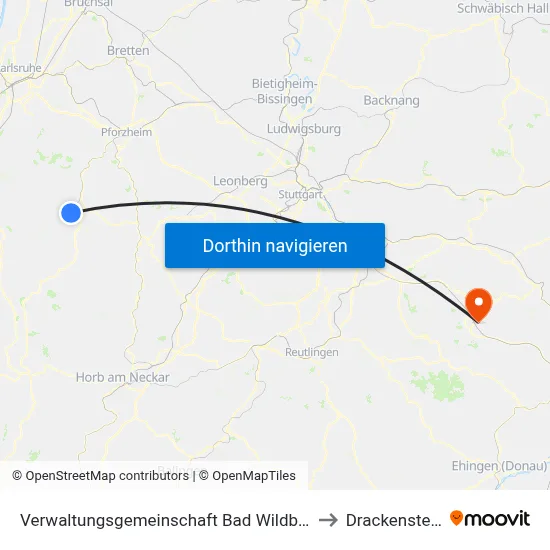 Verwaltungsgemeinschaft Bad Wildbad to Drackenstein map