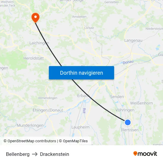 Bellenberg to Drackenstein map