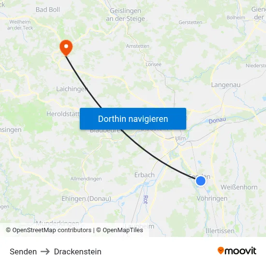 Senden to Drackenstein map