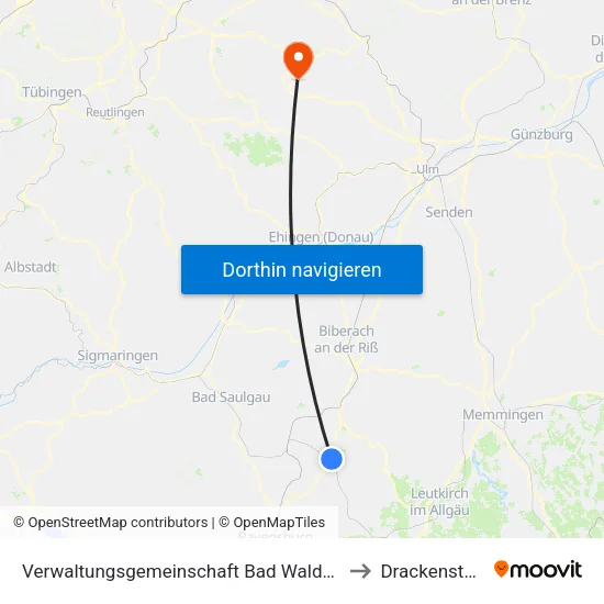 Verwaltungsgemeinschaft Bad Waldsee to Drackenstein map