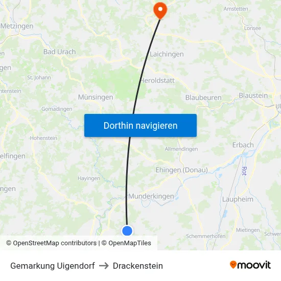 Gemarkung Uigendorf to Drackenstein map