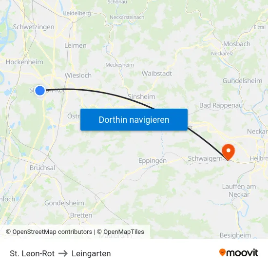St. Leon-Rot to Leingarten map