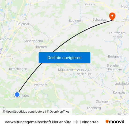 Verwaltungsgemeinschaft Neuenbürg to Leingarten map