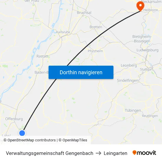 Verwaltungsgemeinschaft Gengenbach to Leingarten map