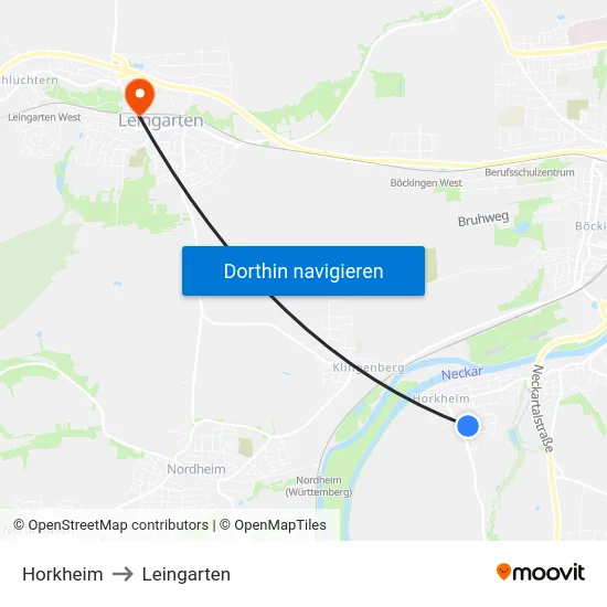 Horkheim to Leingarten map