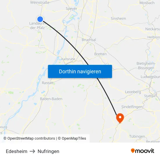 Edesheim to Nufringen map