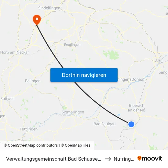 Verwaltungsgemeinschaft Bad Schussenried to Nufringen map