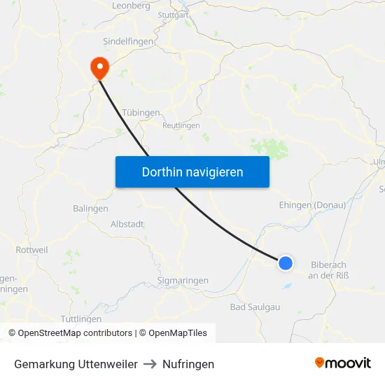 Gemarkung Uttenweiler to Nufringen map