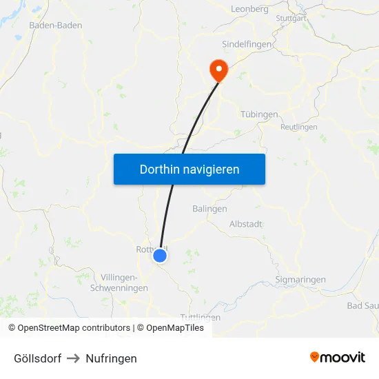 Göllsdorf to Nufringen map