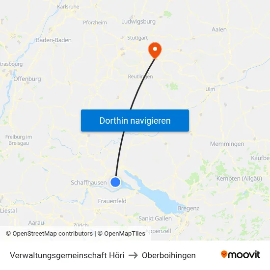 Verwaltungsgemeinschaft Höri to Oberboihingen map