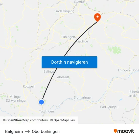 Balgheim to Oberboihingen map