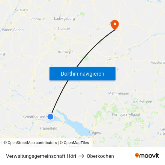 Verwaltungsgemeinschaft Höri to Oberkochen map