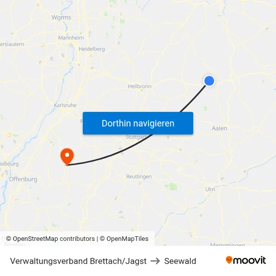 Verwaltungsverband Brettach/Jagst to Seewald map