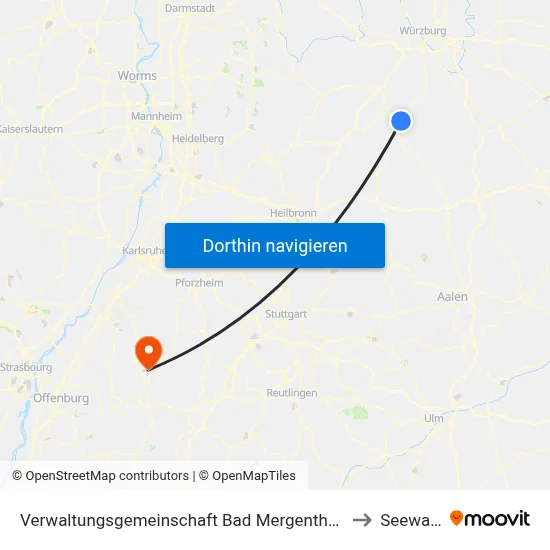 Verwaltungsgemeinschaft Bad Mergentheim to Seewald map