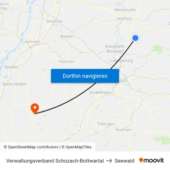 Verwaltungsverband Schozach-Bottwartal to Seewald map