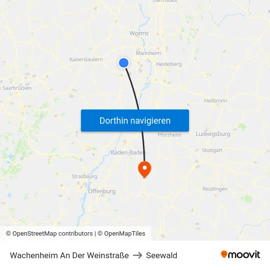 Wachenheim An Der Weinstraße to Seewald map