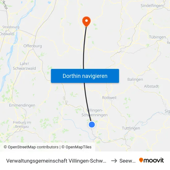 Verwaltungsgemeinschaft Villingen-Schwenningen to Seewald map