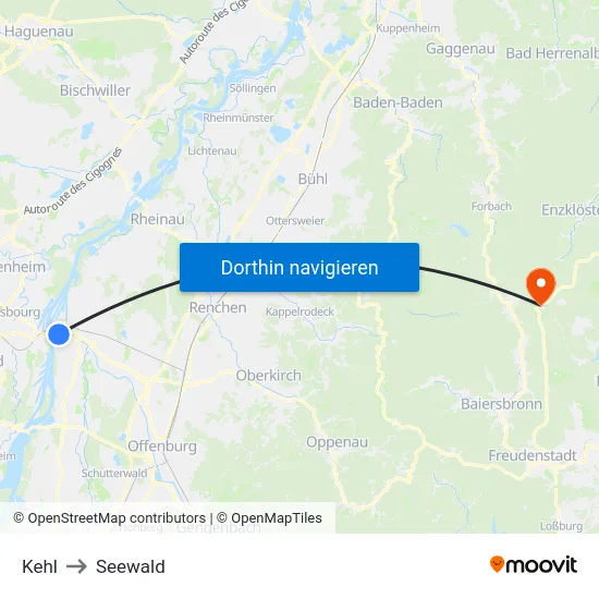 Kehl to Seewald map