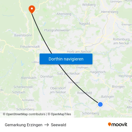 Gemarkung Erzingen to Seewald map
