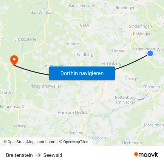 Breitenstein to Seewald map