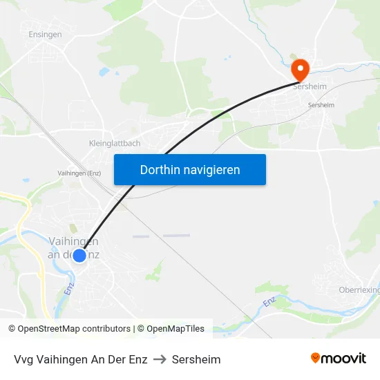 Vvg Vaihingen An Der Enz to Sersheim map