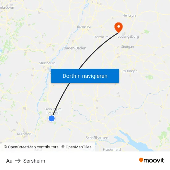 Au to Sersheim map