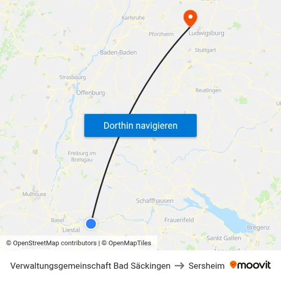 Verwaltungsgemeinschaft Bad Säckingen to Sersheim map