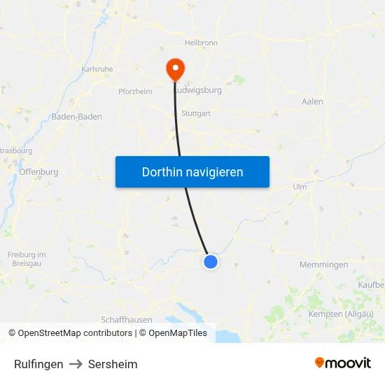 Rulfingen to Sersheim map