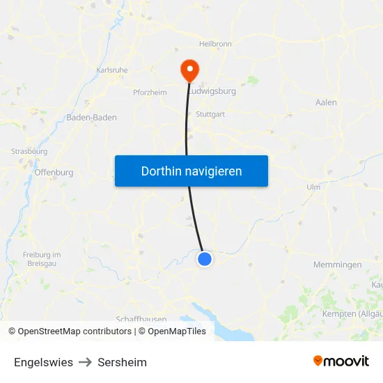 Engelswies to Sersheim map
