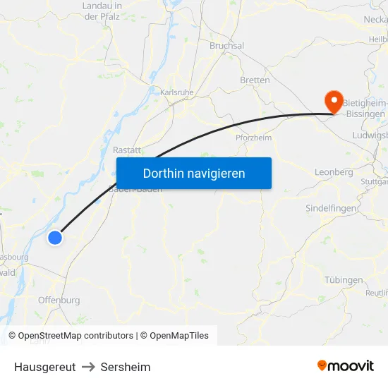 Hausgereut to Sersheim map