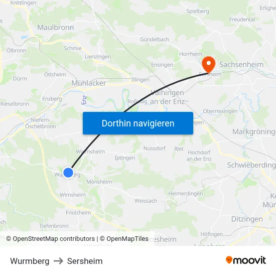 Wurmberg to Sersheim map