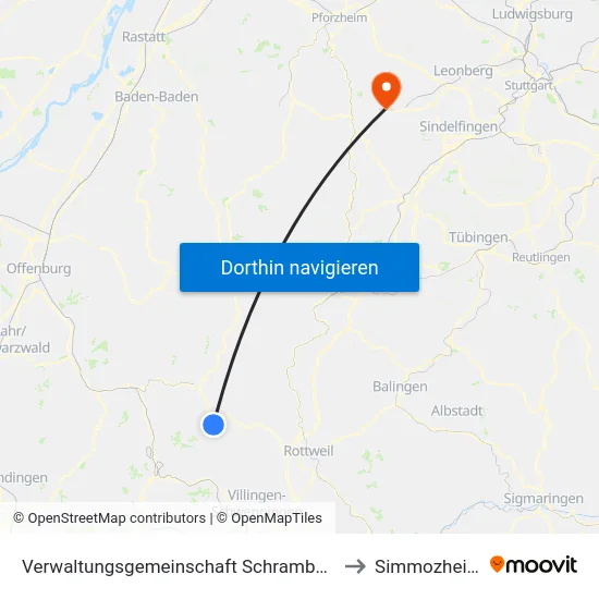 Verwaltungsgemeinschaft Schramberg to Simmozheim map