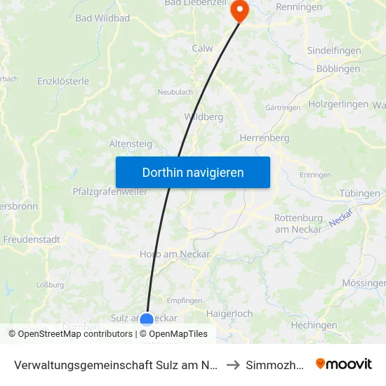 Verwaltungsgemeinschaft Sulz am Neckar to Simmozheim map