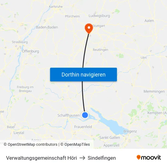 Verwaltungsgemeinschaft Höri to Sindelfingen map