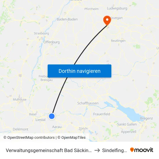 Verwaltungsgemeinschaft Bad Säckingen to Sindelfingen map