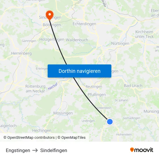 Engstingen to Sindelfingen map