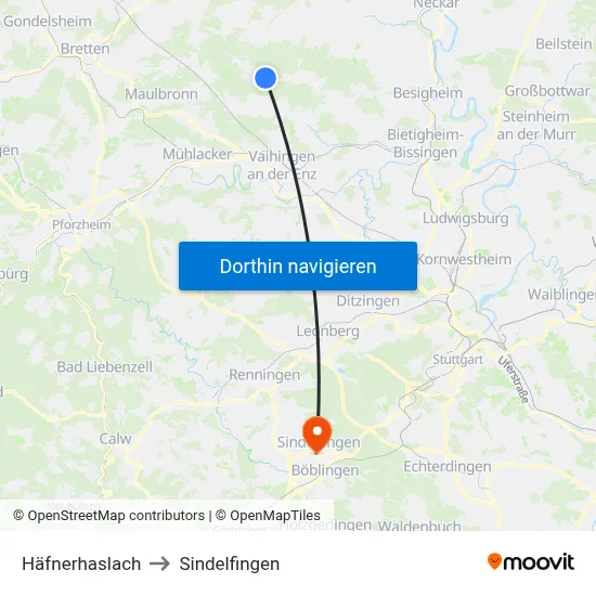 Häfnerhaslach to Sindelfingen map