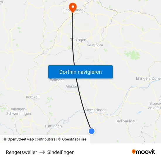 Rengetsweiler to Sindelfingen map