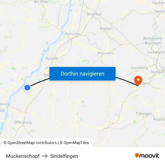 Muckenschopf to Sindelfingen map