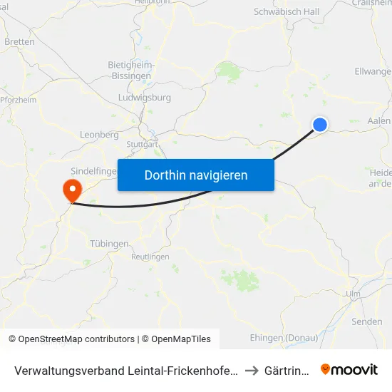 Verwaltungsverband Leintal-Frickenhofer Höhe to Gärtringen map