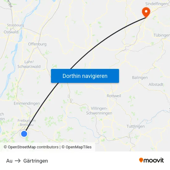 Au to Gärtringen map