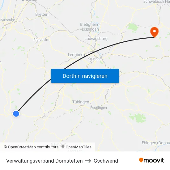 Verwaltungsverband Dornstetten to Gschwend map
